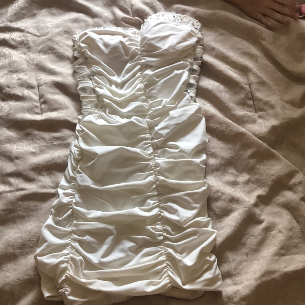 White mini dress